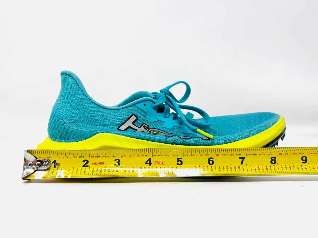 Hoka Size 6 Teal/Yellow Lace-Up Mesh Shoes Sneakers