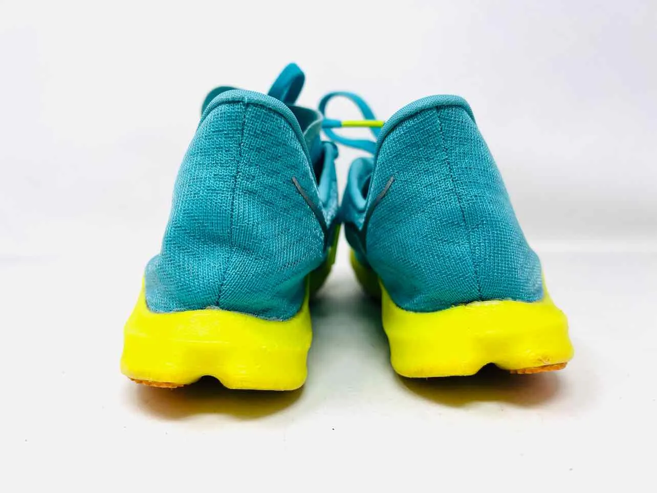 Hoka Size 6 Teal/Yellow Lace-Up Mesh Shoes Sneakers