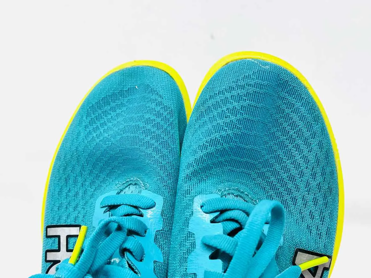 Hoka Size 6 Teal/Yellow Lace-Up Mesh Shoes Sneakers