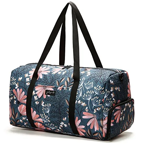 Jadyn B 22" Women'S Weekender Duffel Bag With Shoe Pocket, Navy Floral