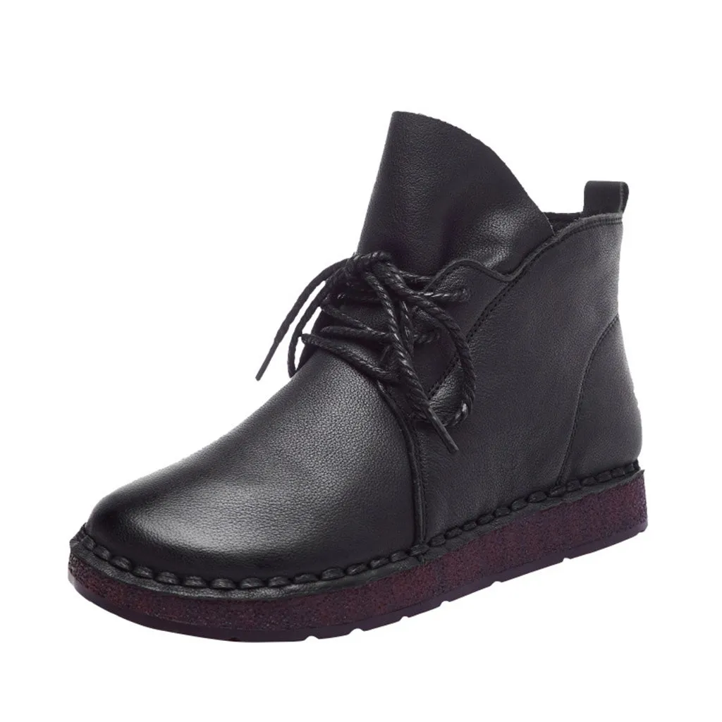Leather Handmade Retro Short Women's Boots | Gift Shoes