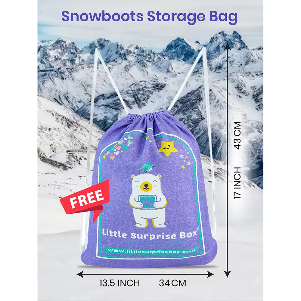 Little Surprise Box, Purple Snowflake Waterproof Winter Snow Boots for Women for Minus Degree Temperature