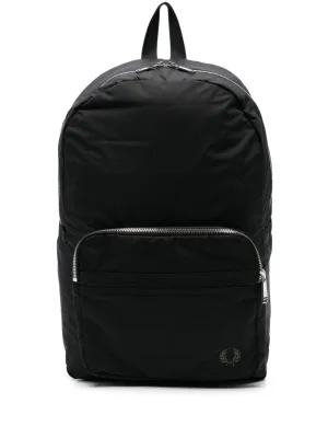 logo-embroidered backpack