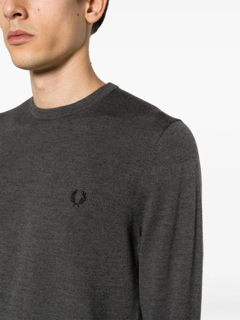 logo-embroidered mélange jumper