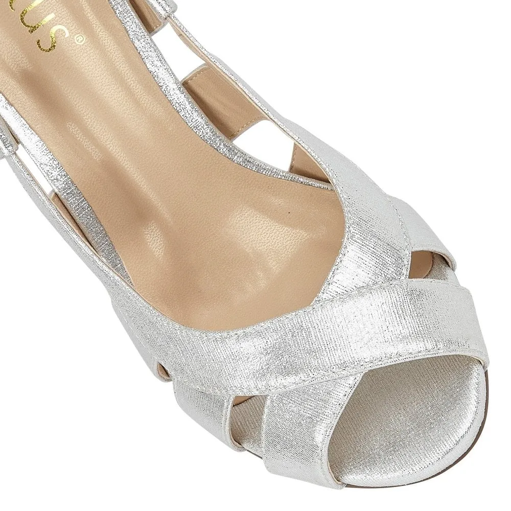 Lotus Dakota SILVER  Sling Back Occasion Shoes uls158