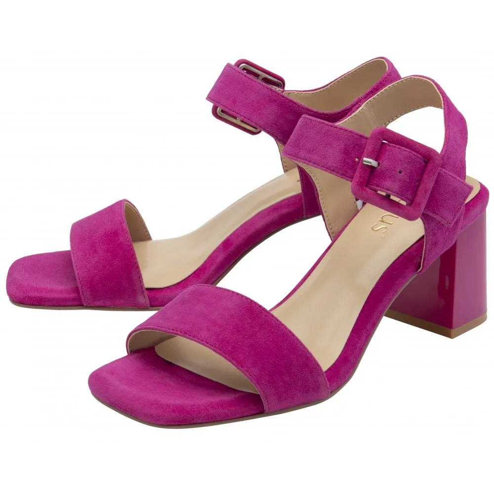Lotus Occasion Wear Shoe Nora Block Heeled Sandal Suede PINK ULS545