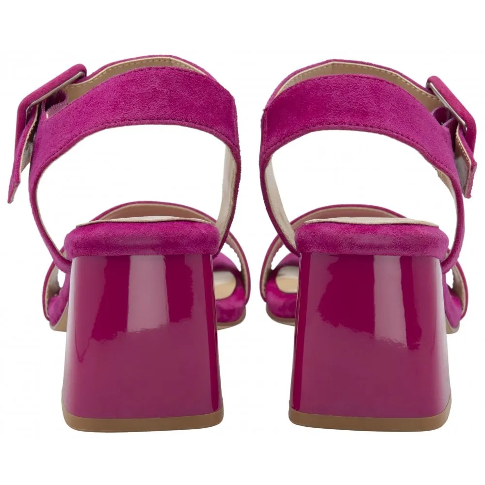 Lotus Occasion Wear Shoe Nora Block Heeled Sandal Suede PINK ULS545