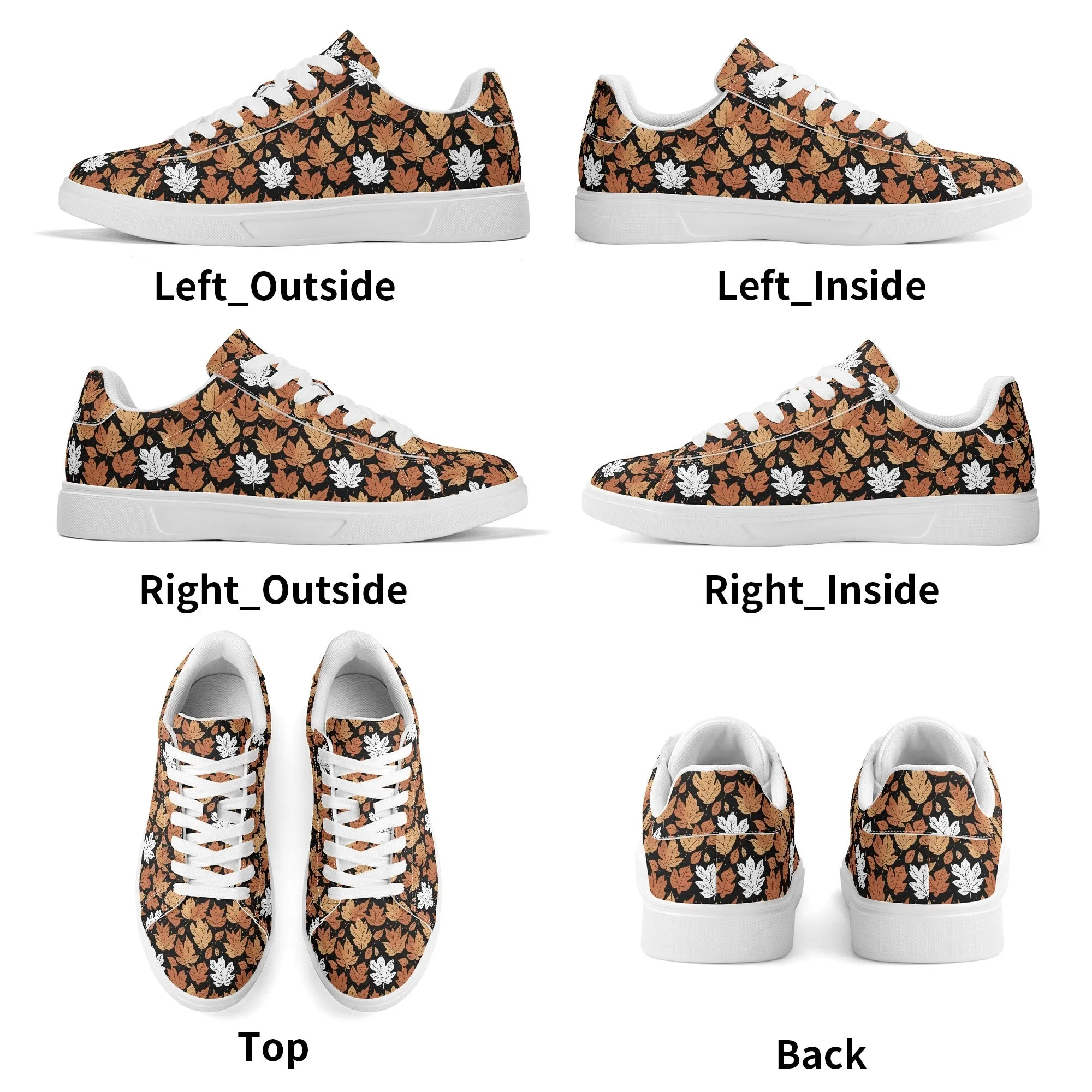 Maple leaves Adult Lightweight Brand Low Top Leather Shoes