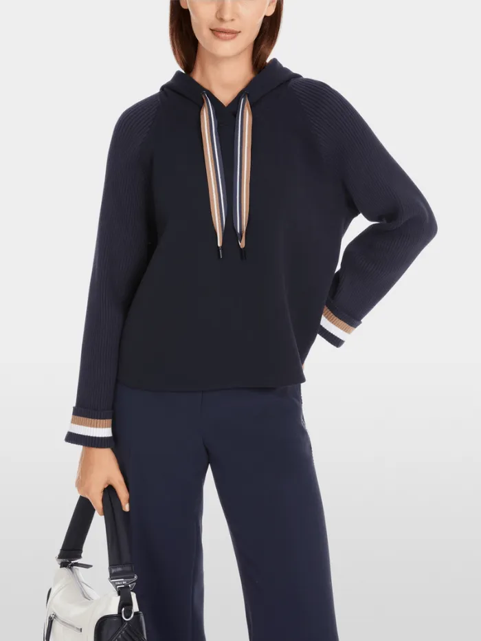 Marc Cain Sports Women's Elegant Navy Sweatshirt In A-Line YS 44.04 J09 COL 394
