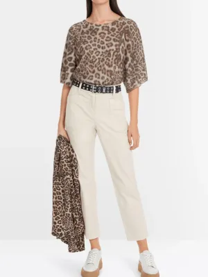 Marc Cain Sports Women's FRANCA Feminine Fit Trousers In Stone YS 81.38 W27 Col 183