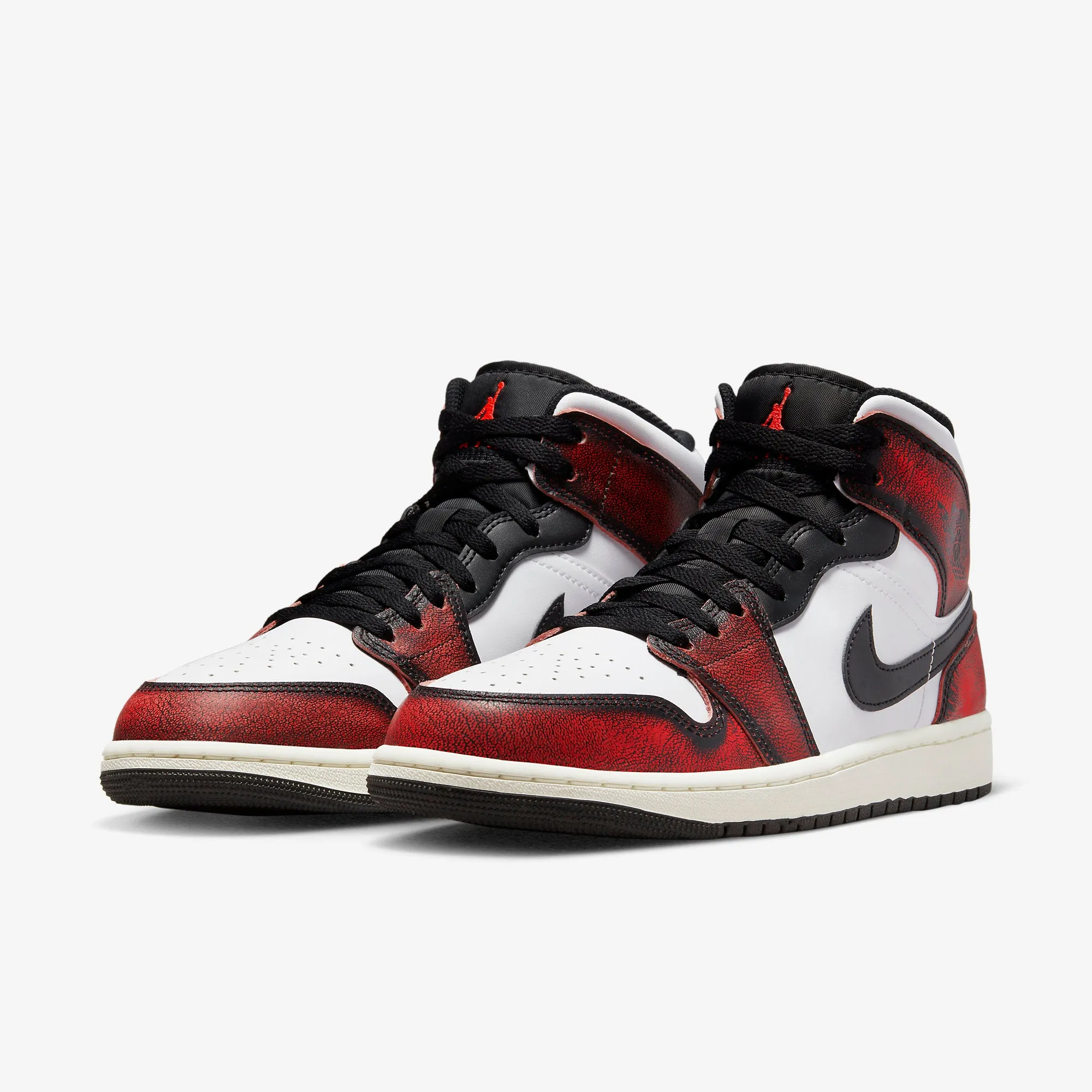Men's Air Jordan 1 Mid SE "Wear Away" (White/Black/Infrared)(DV9565-006)