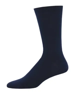 Men's Bamboo Solid Crew Sock -Navy