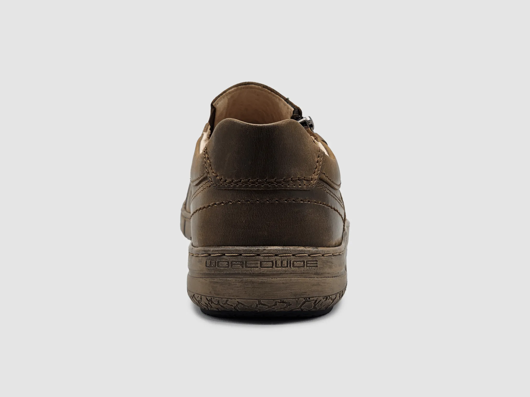 Men's Everyday Zip-Up Slip-On Leather Shoes -  Brown