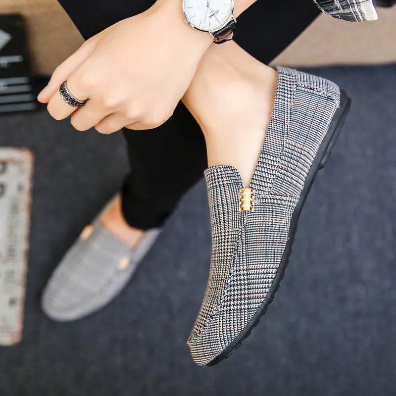 men's lazy shoes stripes low to help shoes