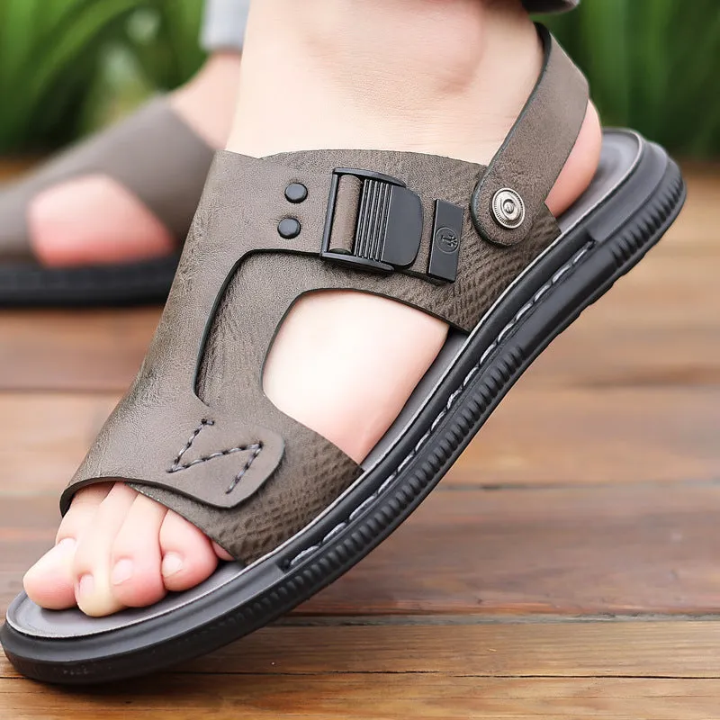 Men's Leather Wear-Resistant Casual Sandals