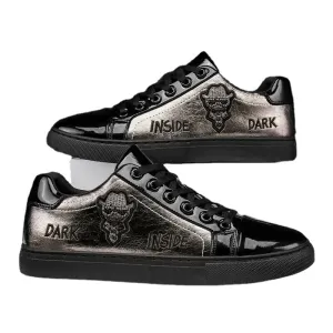 Men's Shoes Summer New Trendy Versatile Low-Top Flat Shoes Men's Black Casual Leather Shoes Trendy Shoes