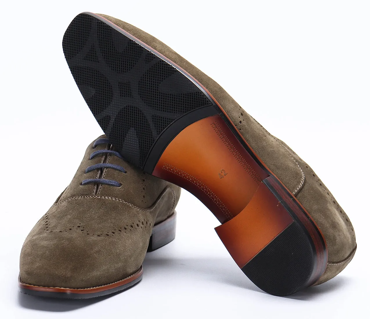 Men's Suede Leather Brogue Oxfords