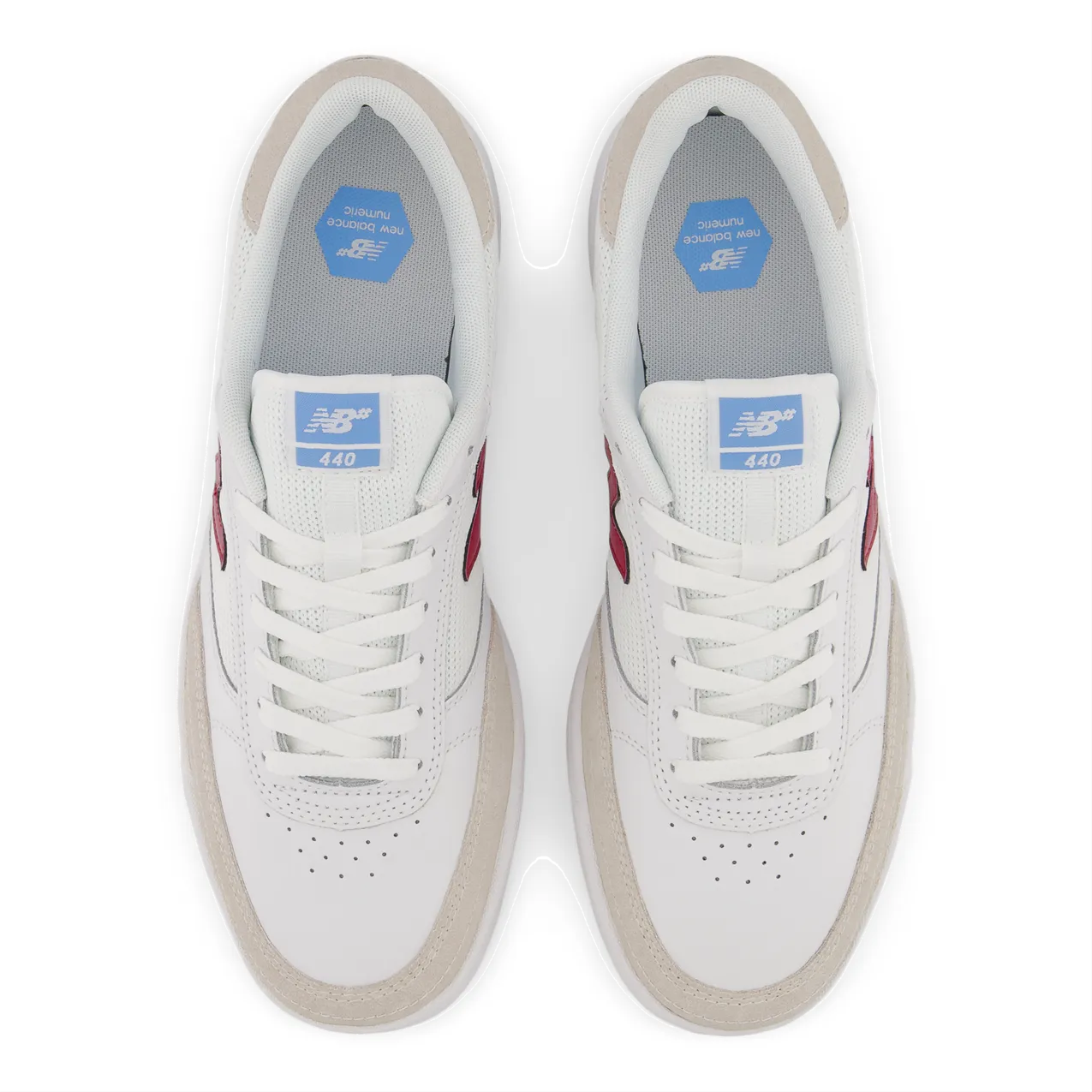 New Balance Numeric Men's 440 White Burgundy Shoes