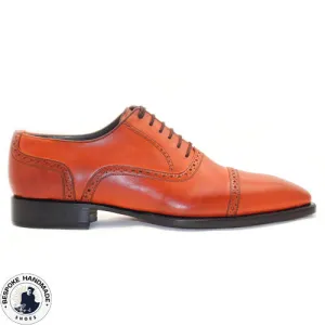 New Tailor made Toe Cap Leather Oxford Lace Up Men's Handmade Dress Formal Shoes