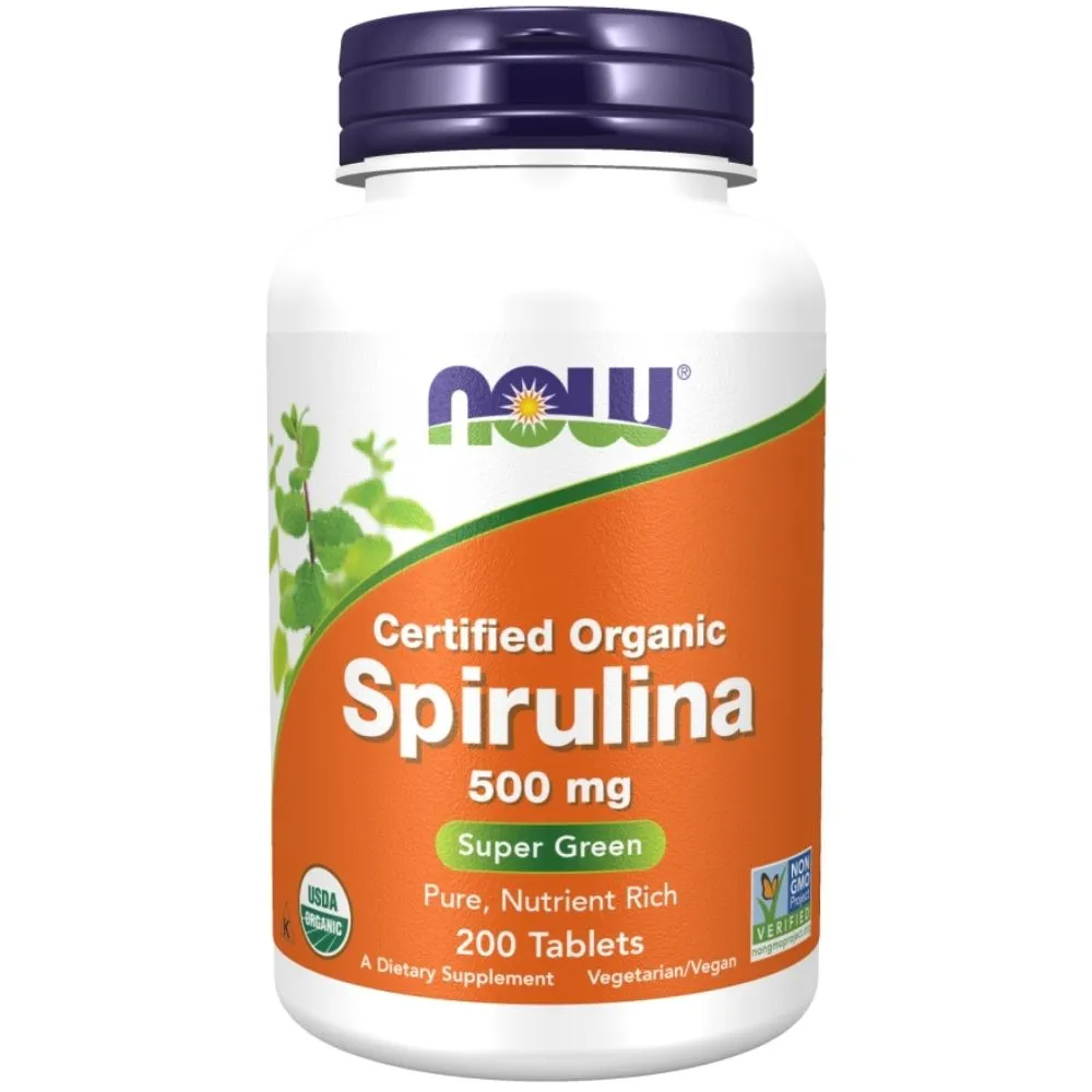 Now Foods Organic Spirulina 500mg 200 Tablets