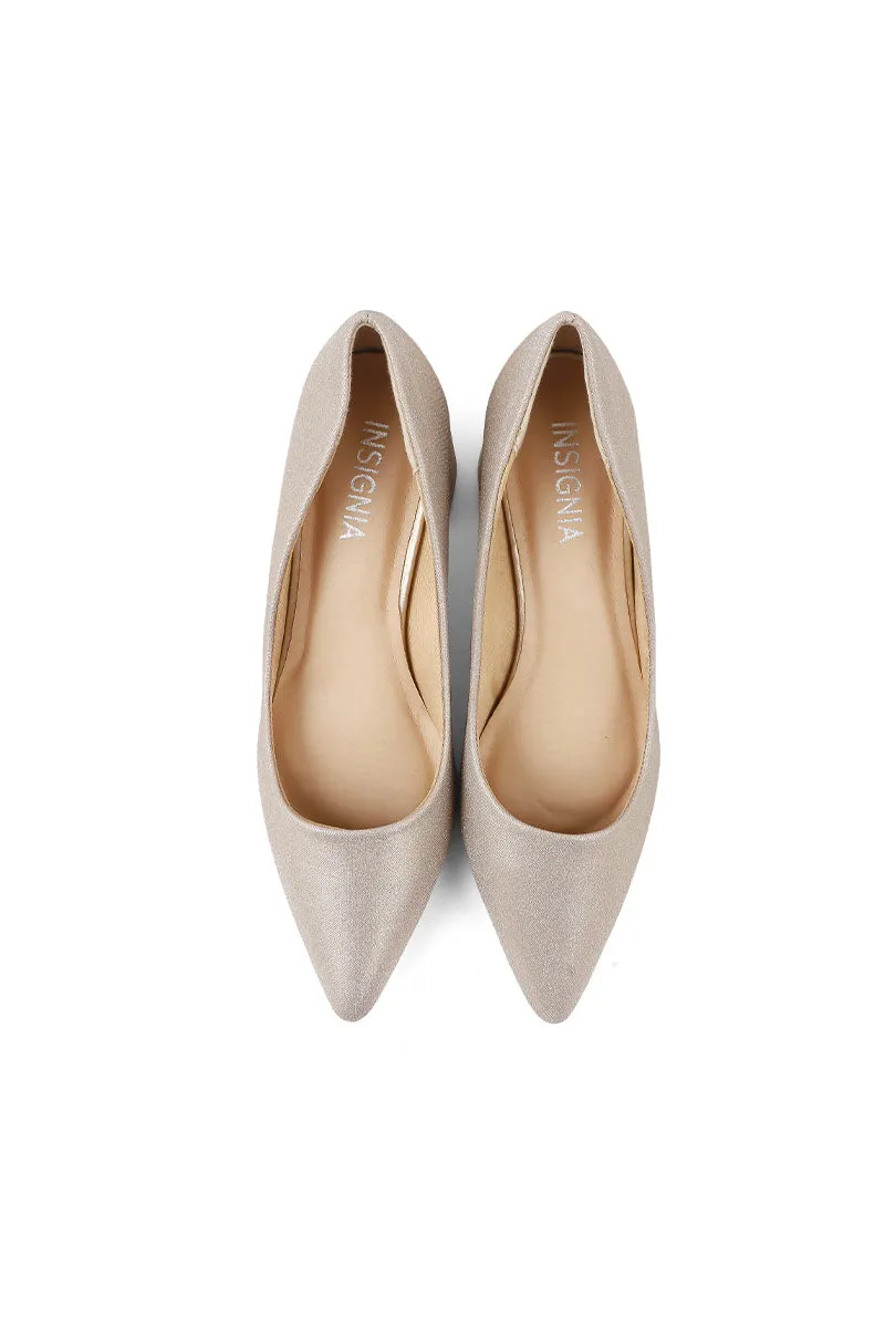 Party Wear Court Shoes I44436-Golden