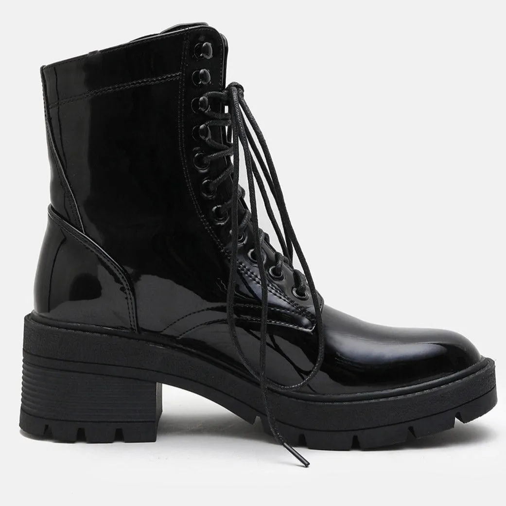 Patent Leather Thick-soled Martin Boots