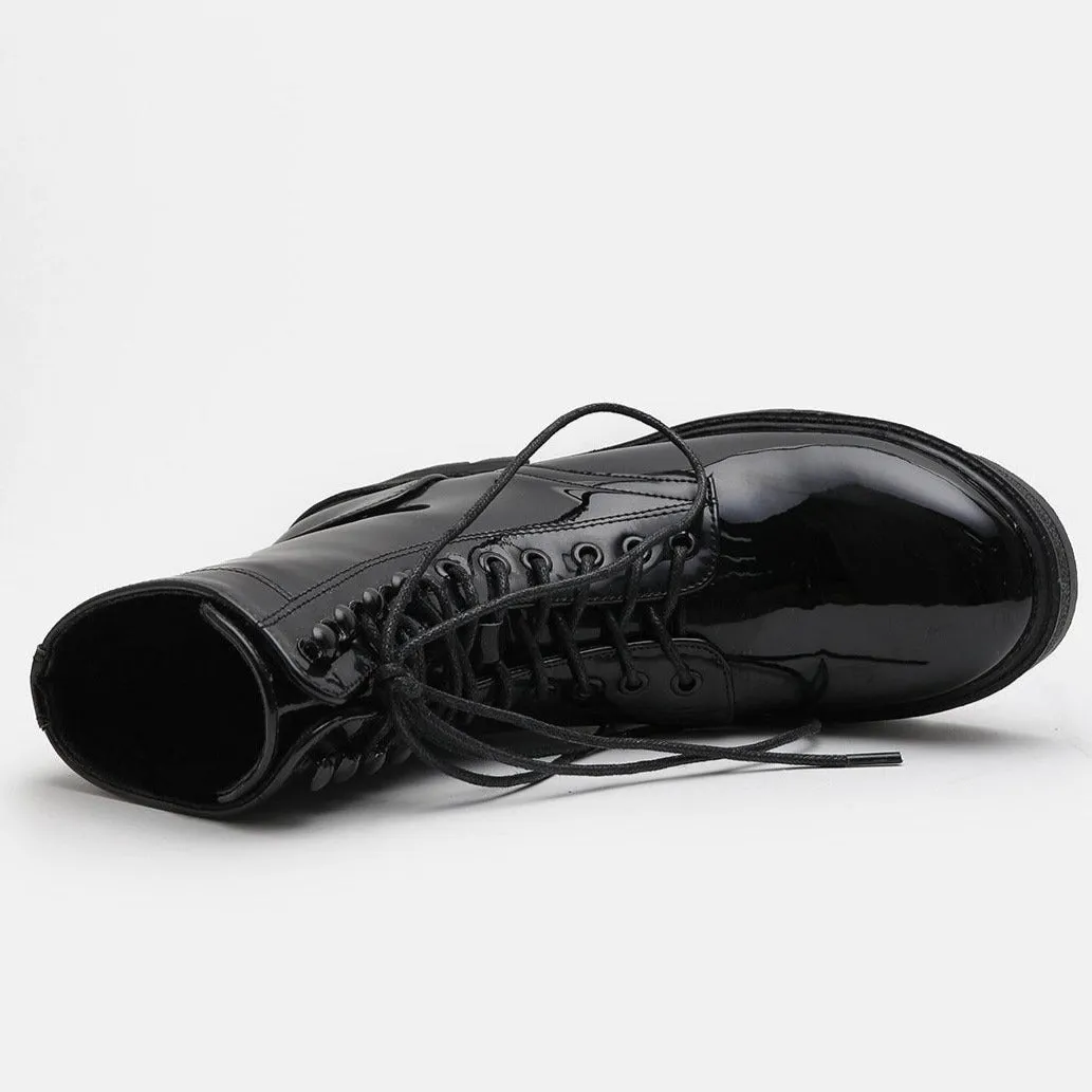 Patent Leather Thick-soled Martin Boots