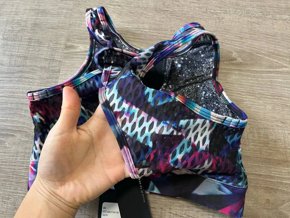 Peloton Women’s Jewels in Space High Neck Sports Bra Top, Size Small