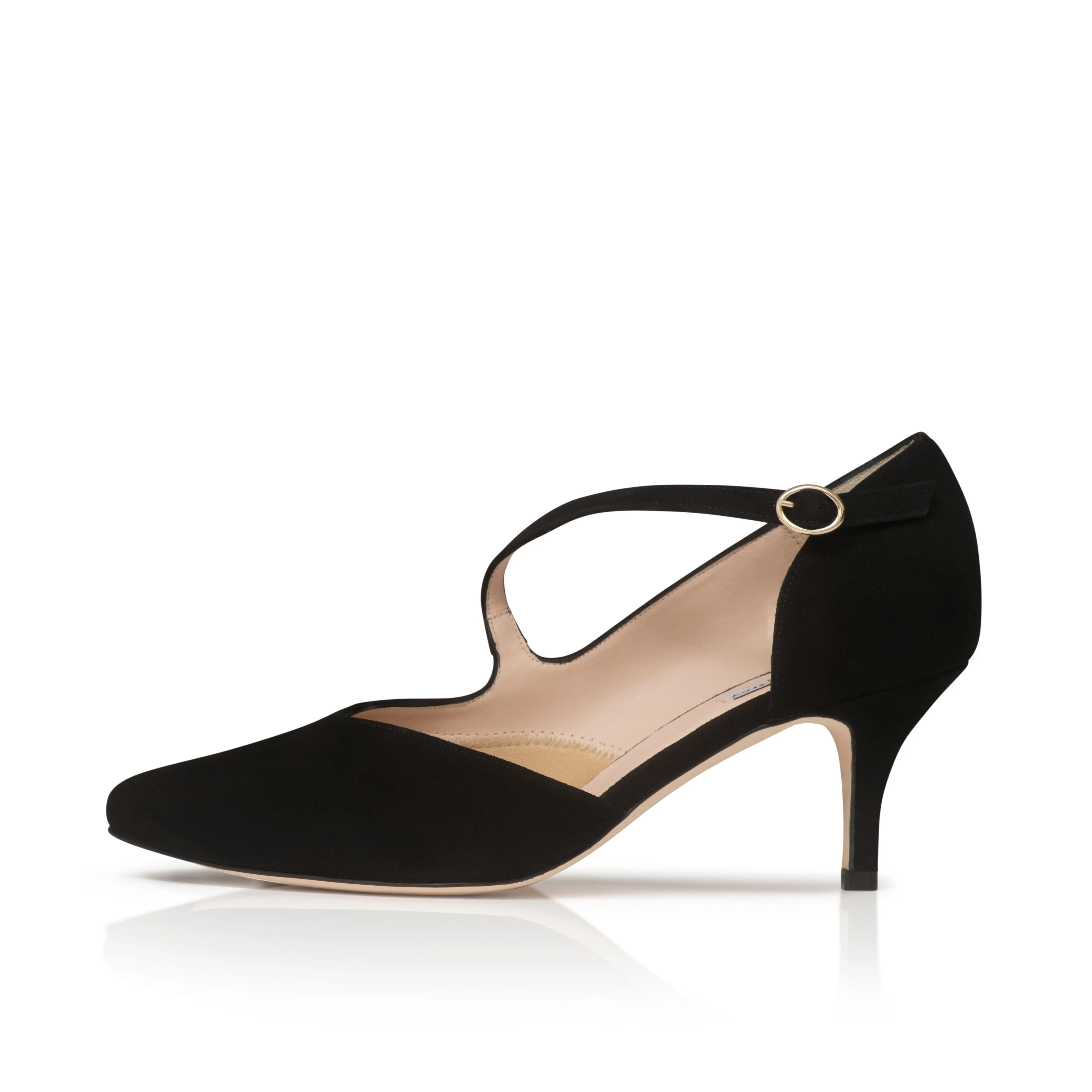Penelope Extra Wide Width Shoes - Black Suede