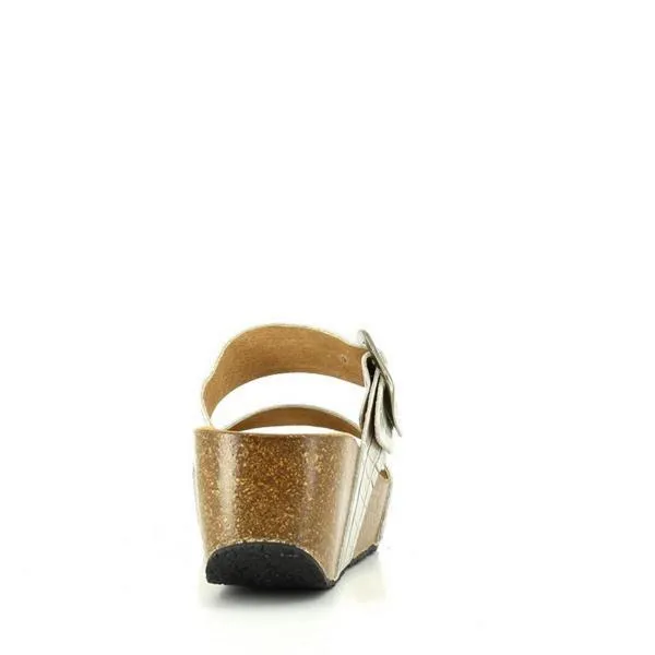 Plakton 273004 Grey Crocodile Women's Wedge Sandals