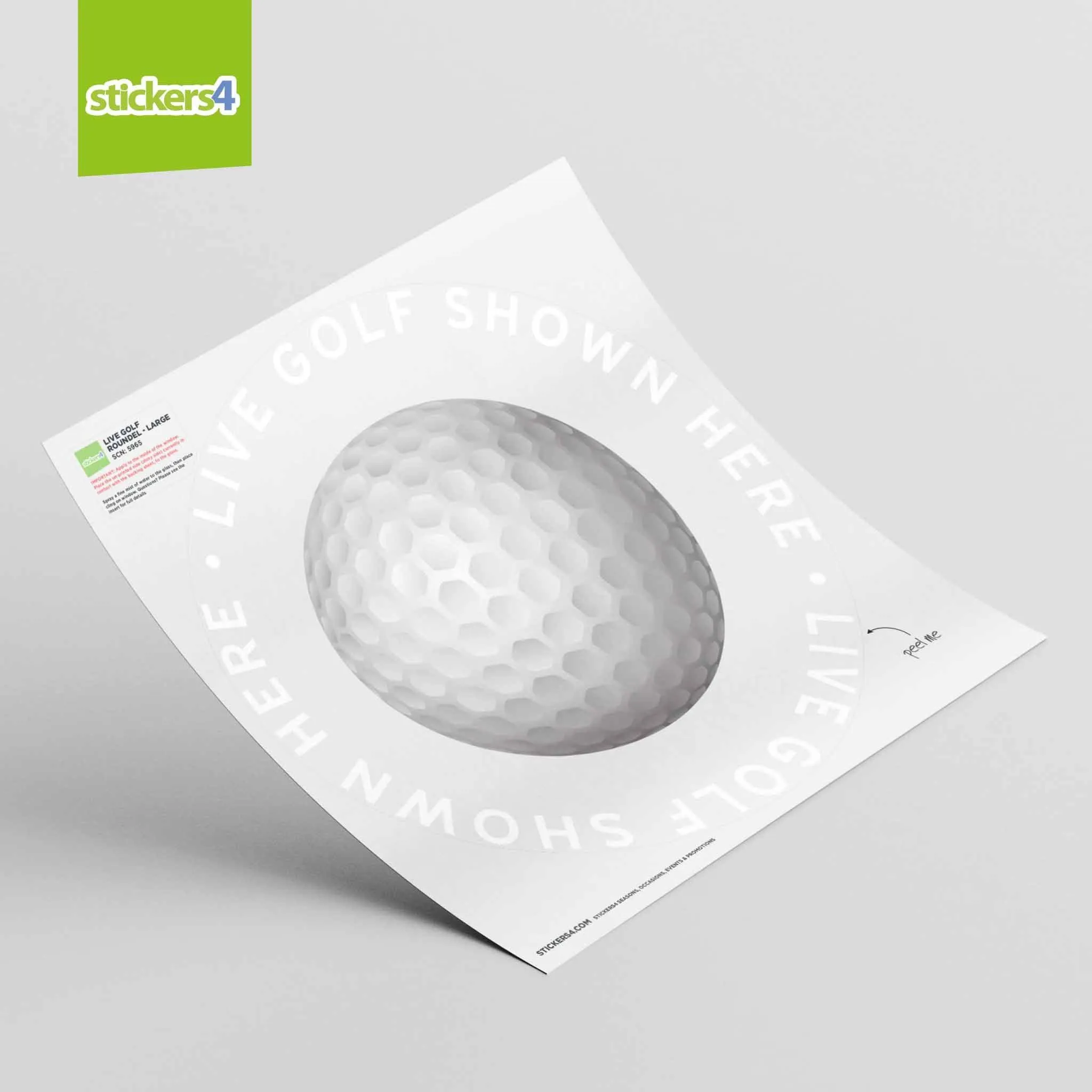 "Live Golf Shown Here" Roundel Window Sticker