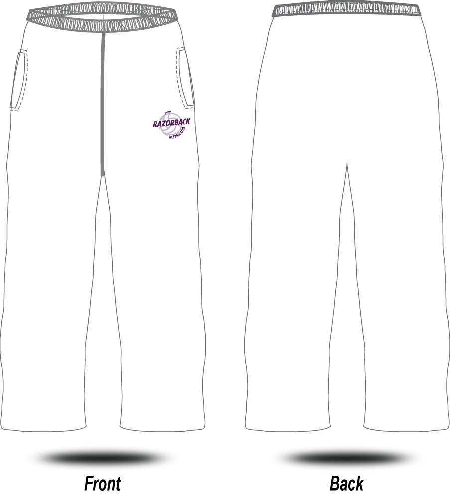 RAZORBACK NETBALL - Track Pants (White)
