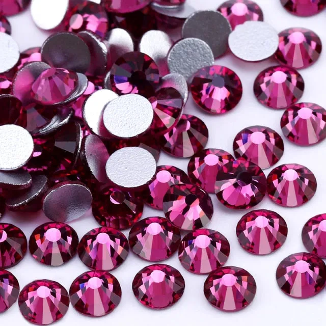 #S200 New SS16, SS20, SS30 Colored Glass Rhinestone Gems - Flatback-Glue On