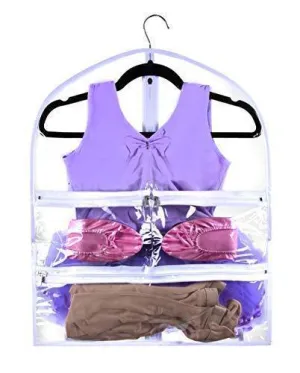 Small Clear Dance Garment Bag 19 inch x 24 inch Suit, Dress, and Costumes Hanging Travel Storage for Clothes, Shoes, and Accessories Water-Resistant Organizer