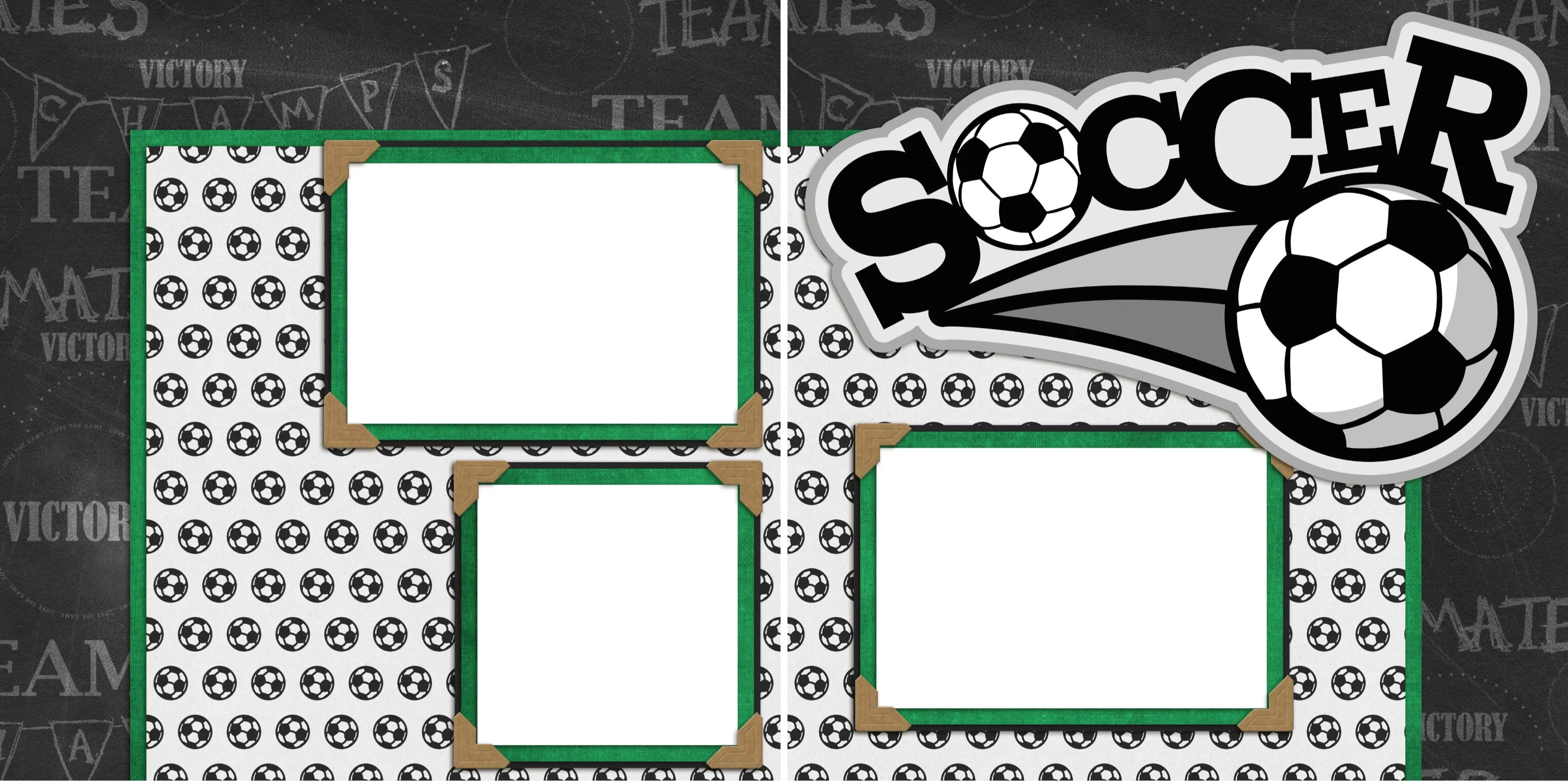 Soccer - Digital Scrapbook Pages - INSTANT DOWNLOAD