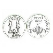 Sports Token with Chess- Never Give Up, Champions Never Quit.