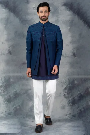 Teal Blue Jodhpuri Suit | Siddhesh Chauhan