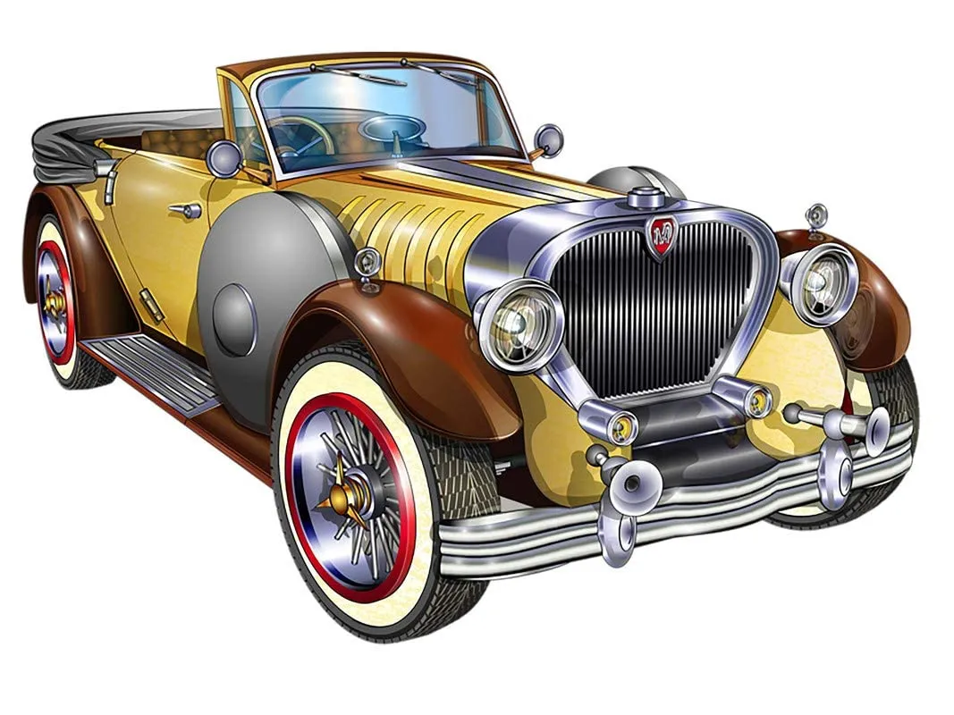 Techgifti Model Retro Old Car Wall Sticker for Living Room, Bedroom, Office (Size - 50 Cm X 80 Cm)