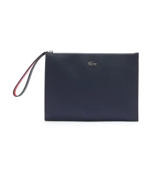 Unisex Anna Coated Piqué Canvas Zip Clutch Marine 166 Rouge 240