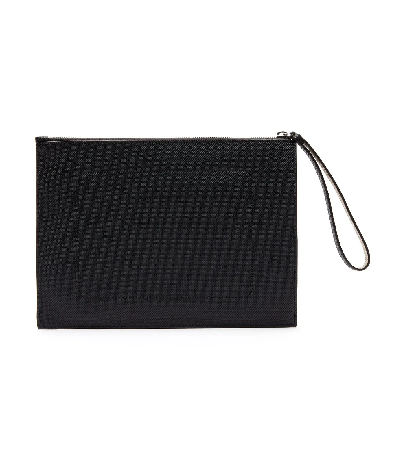 Unisex Anna Coated Piqué Canvas Zip Clutch Noir Krema