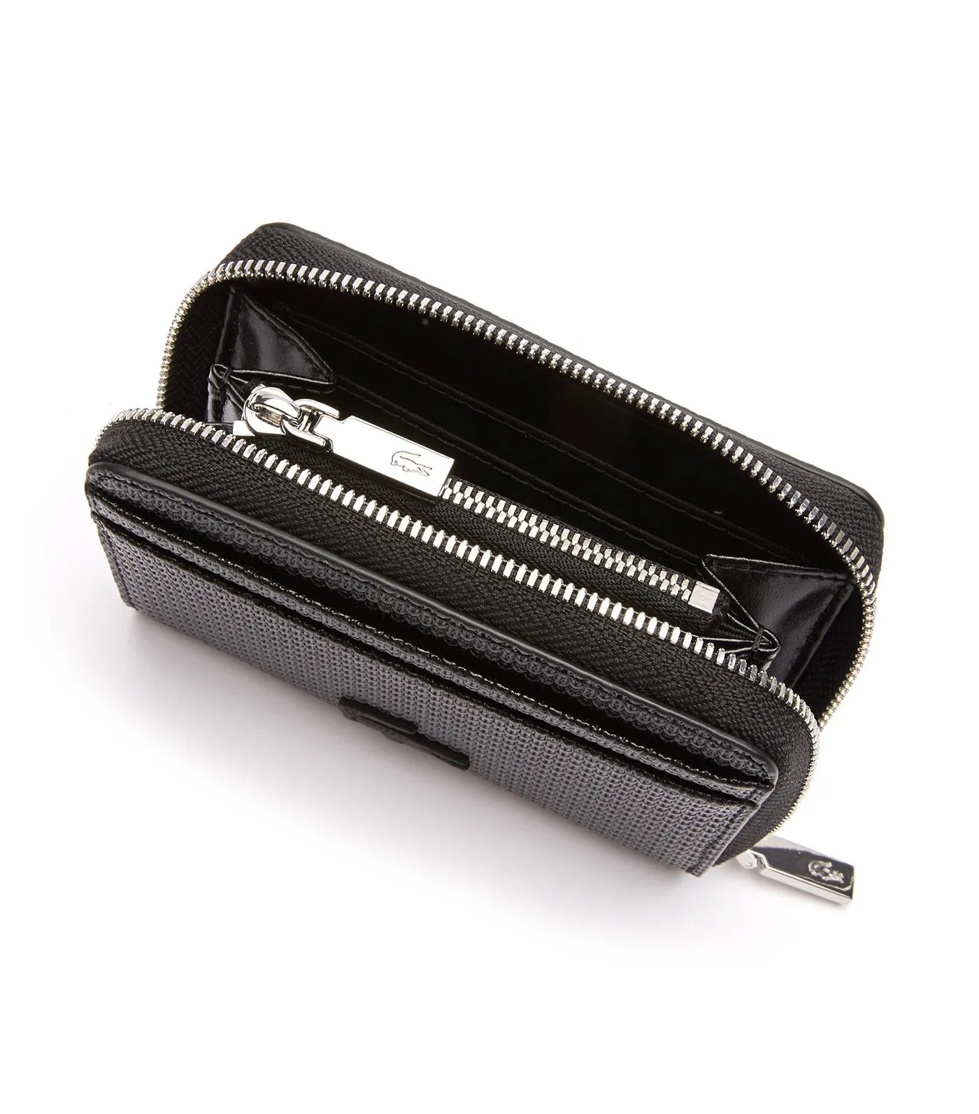 Unisex Chantaco Zippered Fine Leather Small Coin Pouch Noir