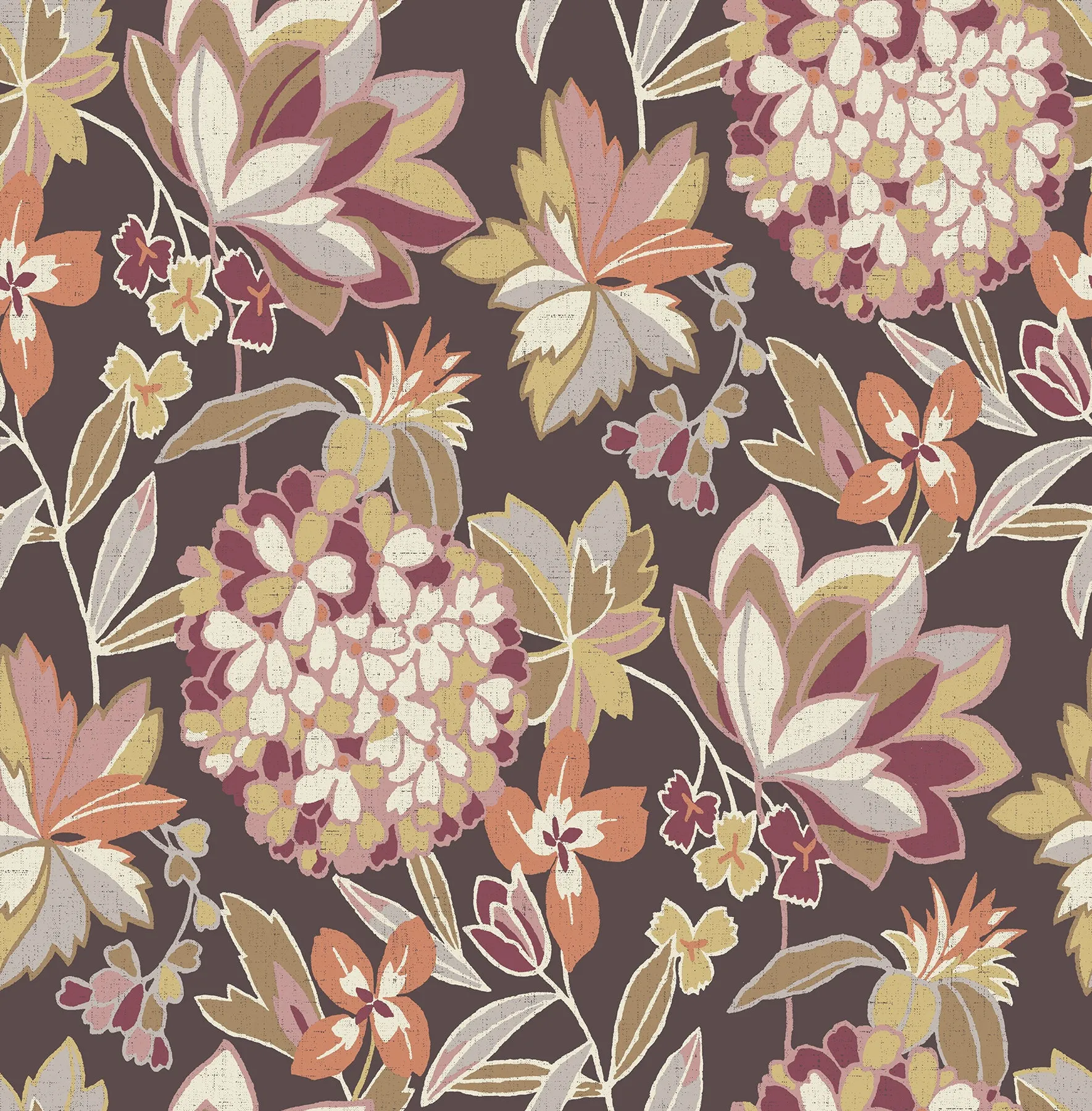 Valdivian Fuchsia Floral Wallpaper