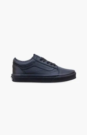 Vans Kids Old Skool Shoes, Black Mono Leather