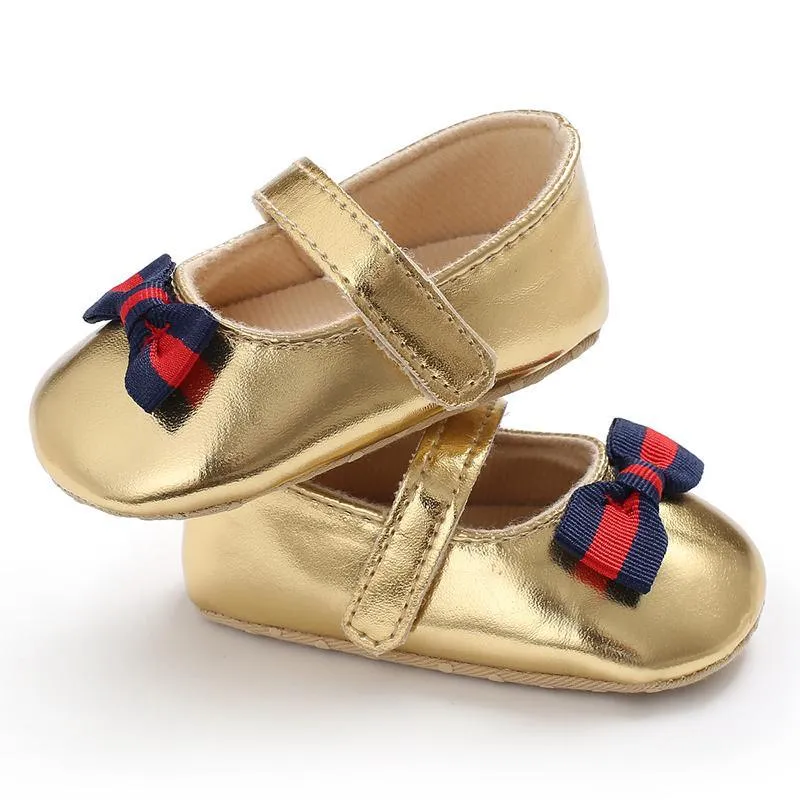 Velcro Design Bow Decor Soft Shoes for Baby Girl Wholesale children's clothing