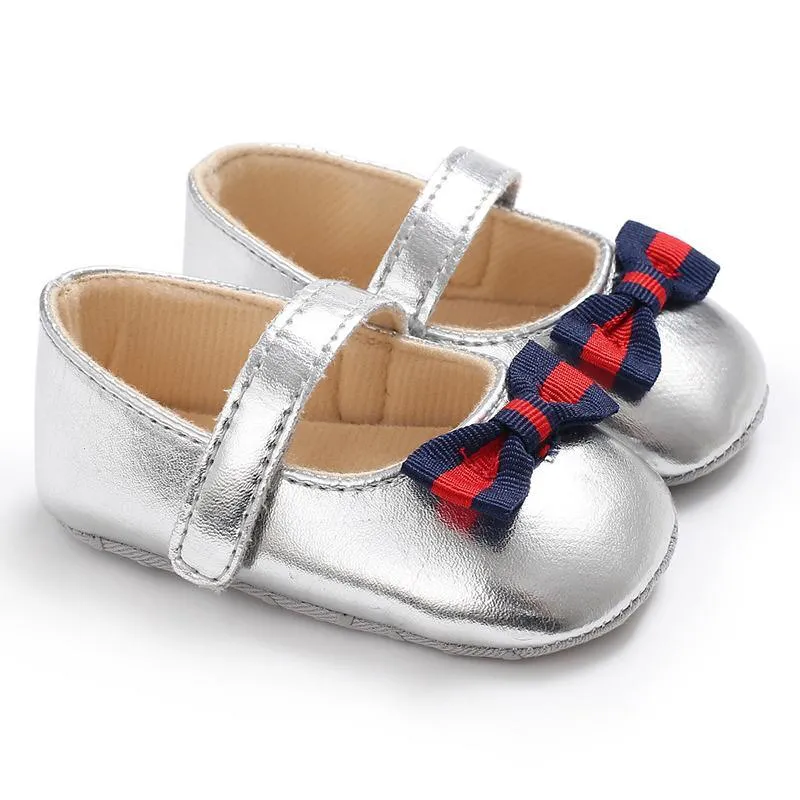 Velcro Design Bow Decor Soft Shoes for Baby Girl Wholesale children's clothing