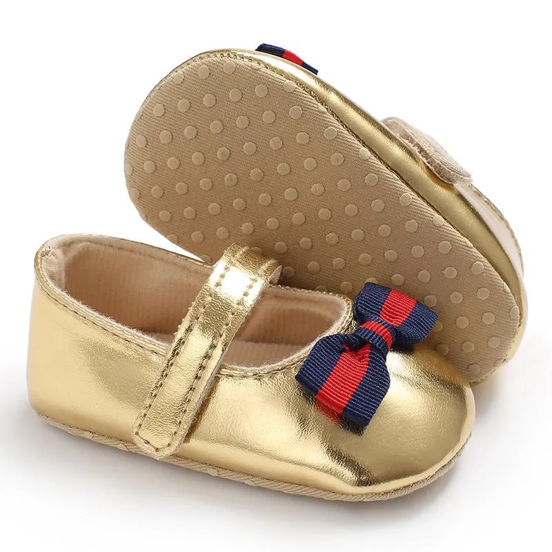 Velcro Design Bow Decor Soft Shoes for Baby Girl Wholesale children's clothing
