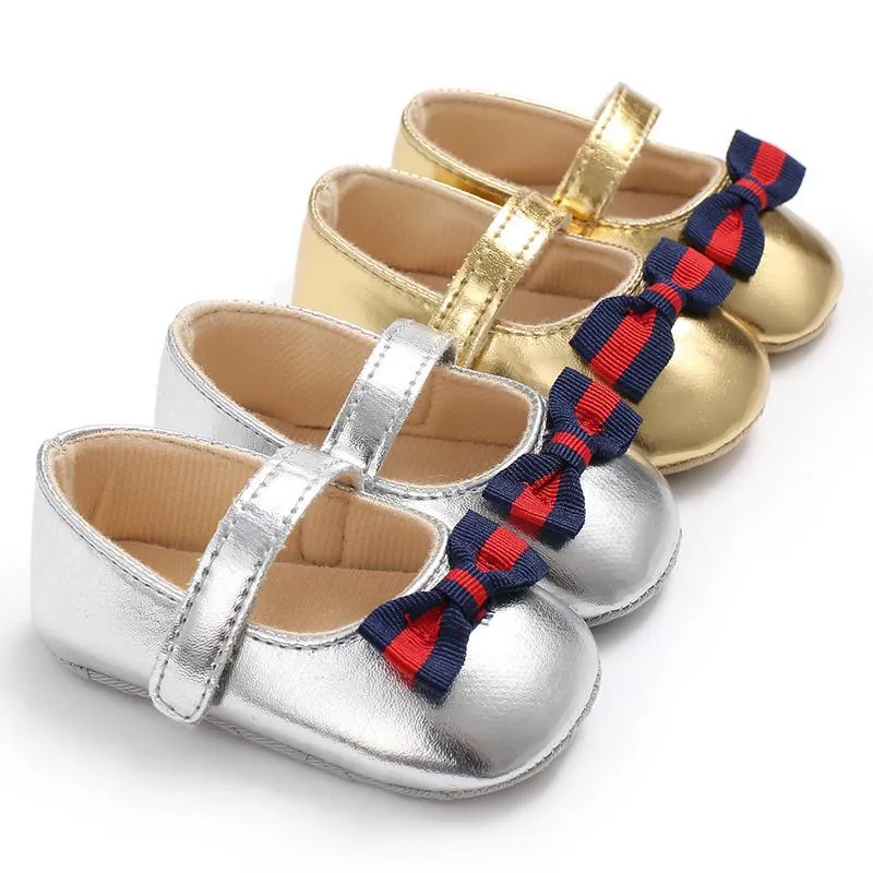 Velcro Design Bow Decor Soft Shoes for Baby Girl Wholesale children's clothing