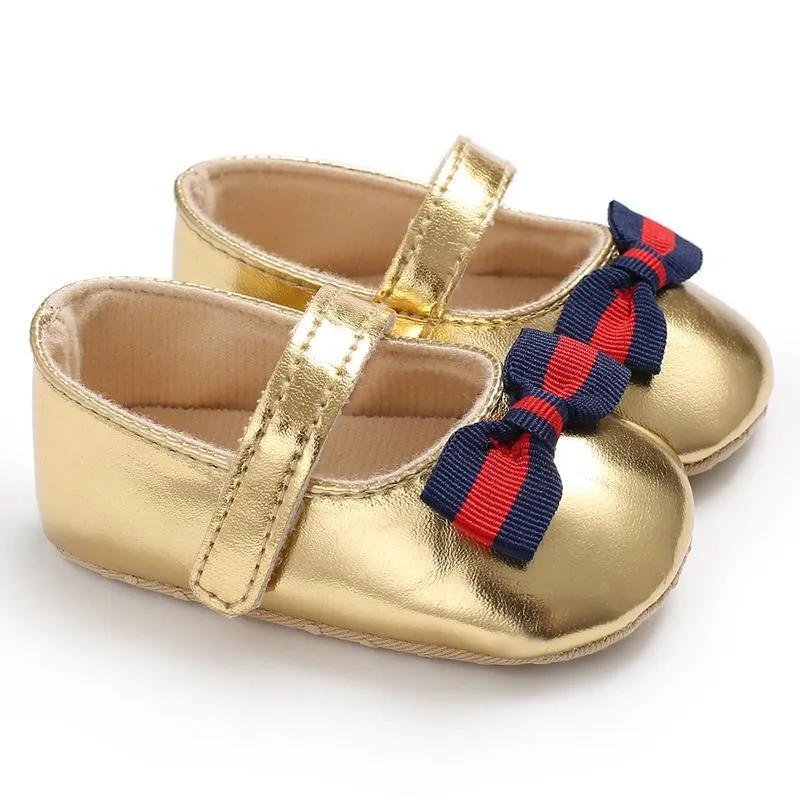 Velcro Design Bow Decor Soft Shoes for Baby Girl Wholesale children's clothing
