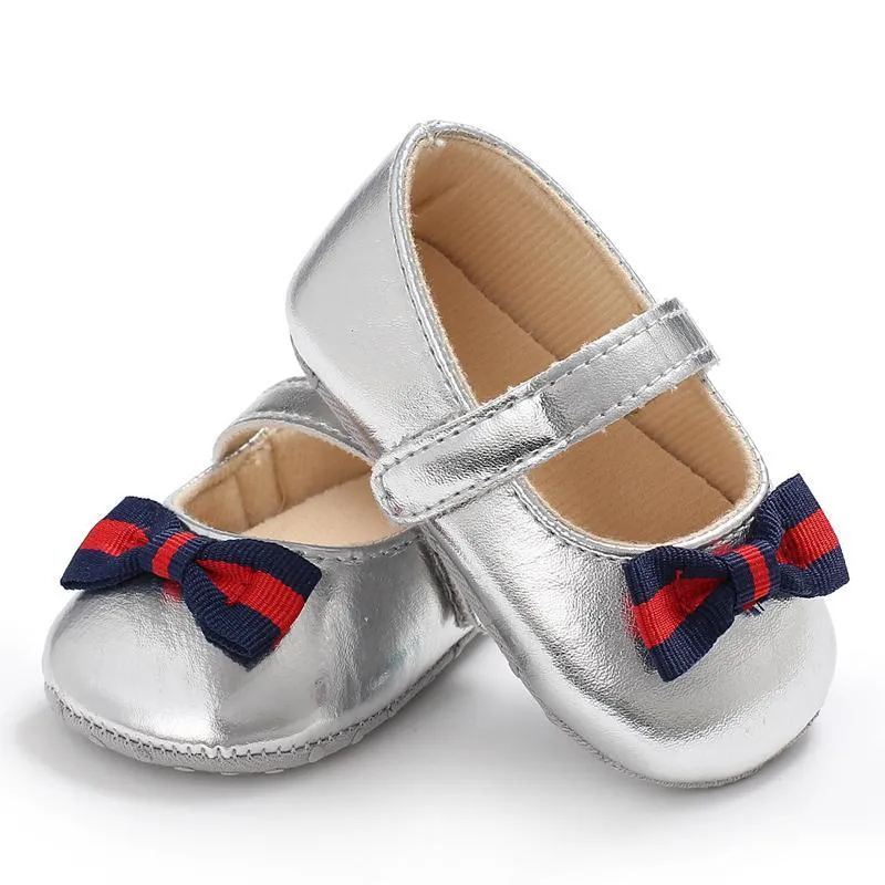 Velcro Design Bow Decor Soft Shoes for Baby Girl Wholesale children's clothing