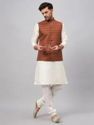 VM BY VASTRAMAY Coffee Matka Silk Kurta Set